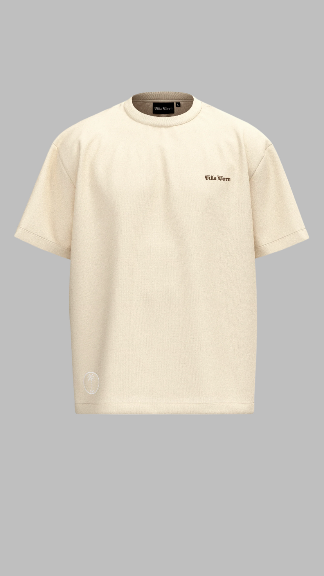 HERITAGE PALM/KEY TEE - BIEGE/ CHOCO BROWN
