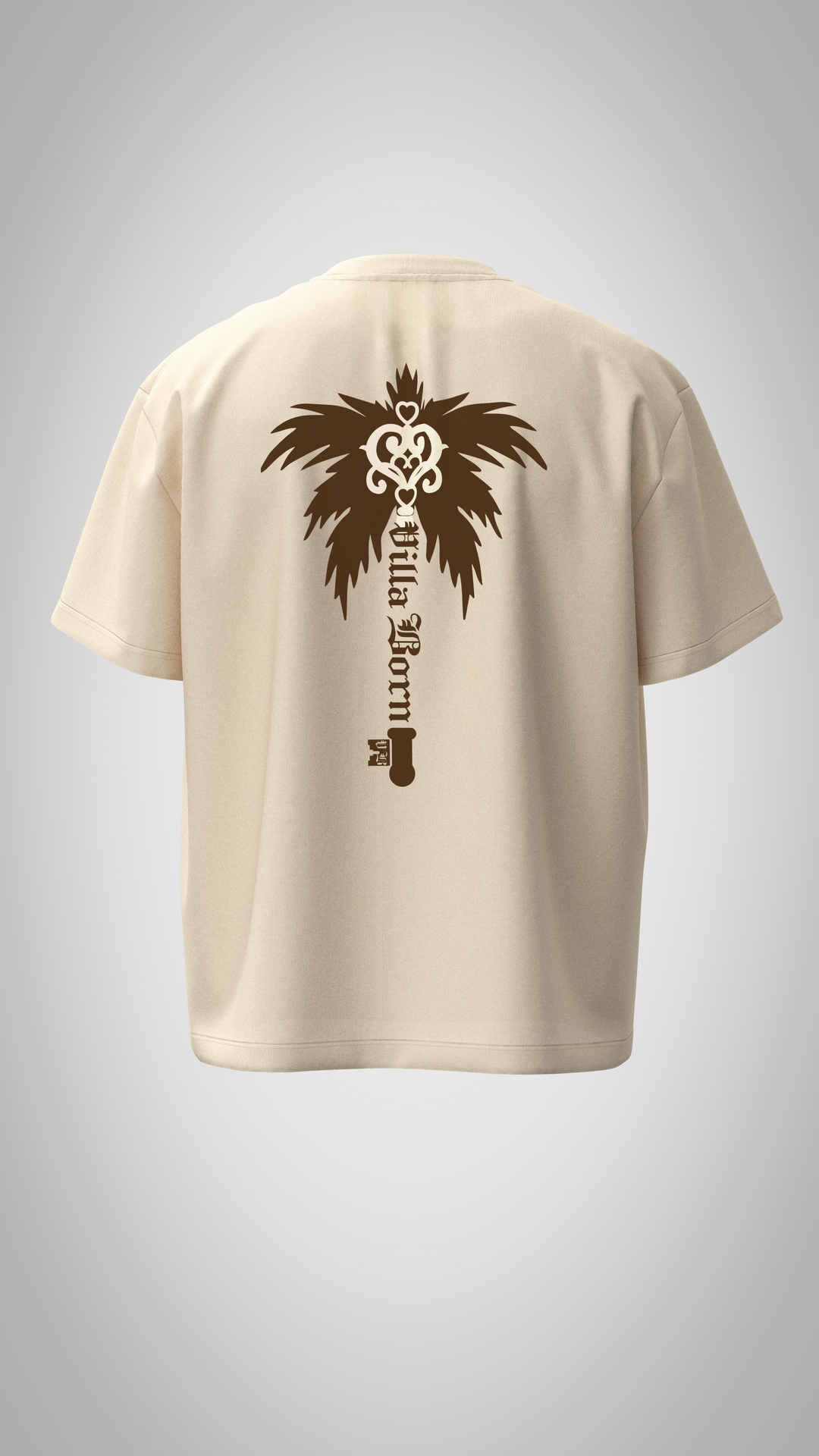 HERITAGE PALM/KEY TEE - BIEGE/ CHOCO BROWN