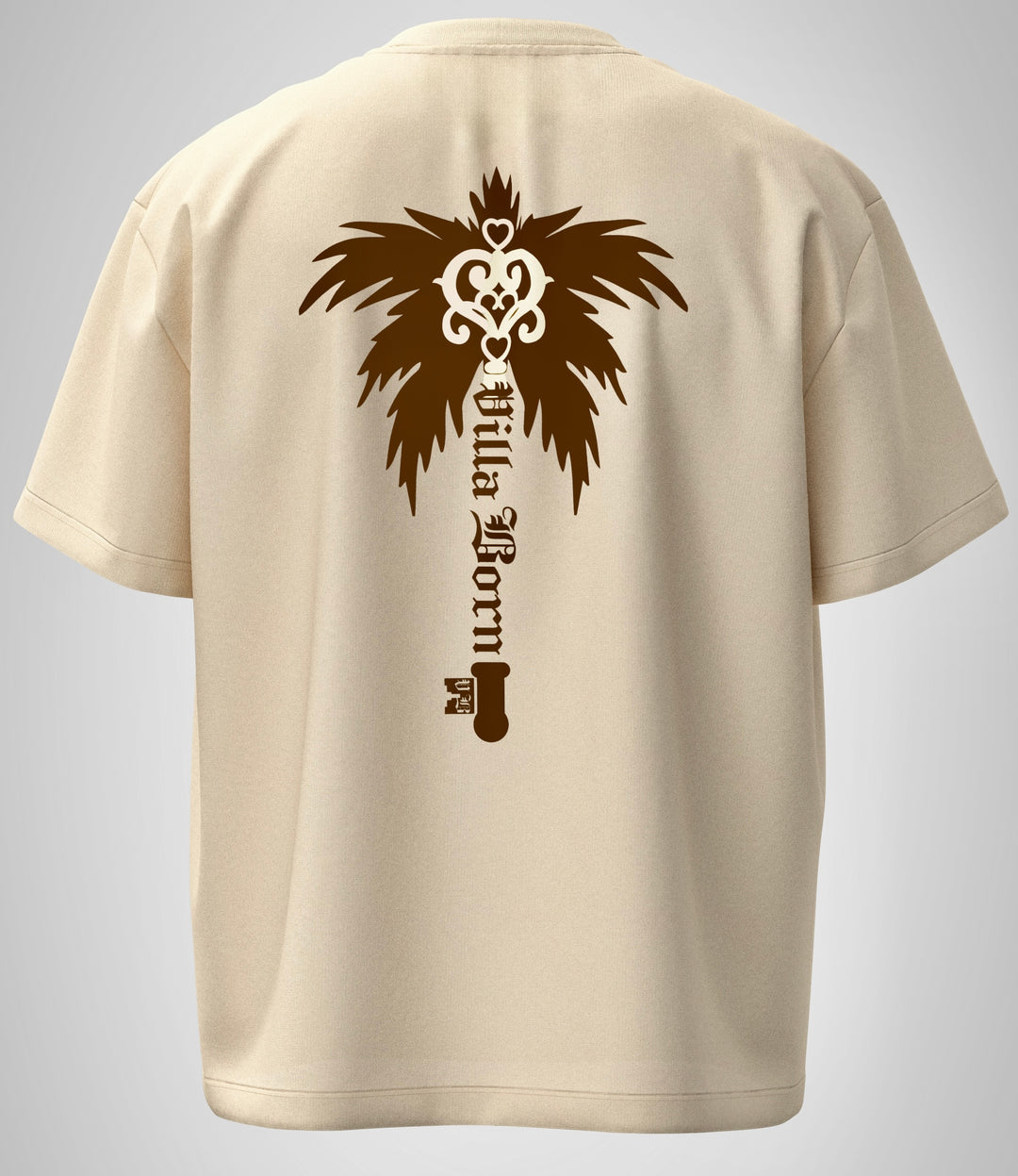VILLA BORN WINGED KEY TEE  - BEIGE/ CHOCO BROWN
