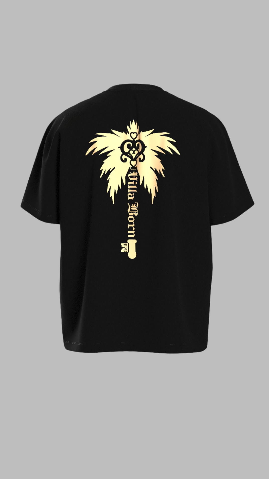 HERITAGE PALM/KEY T-SHIRT - BLACK/GOLD