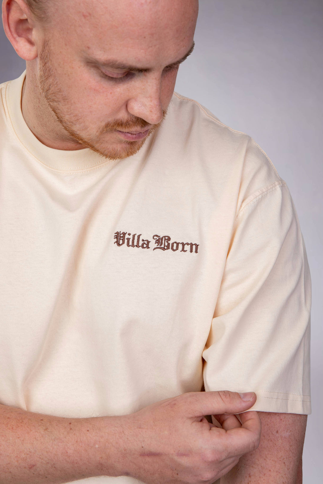 VILLA BORN WINGED KEY TEE  - BEIGE/ CHOCO BROWN