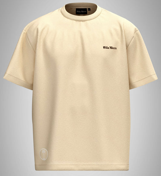 VILLA BORN WINGED KEY TEE  - BEIGE/ CHOCO BROWN