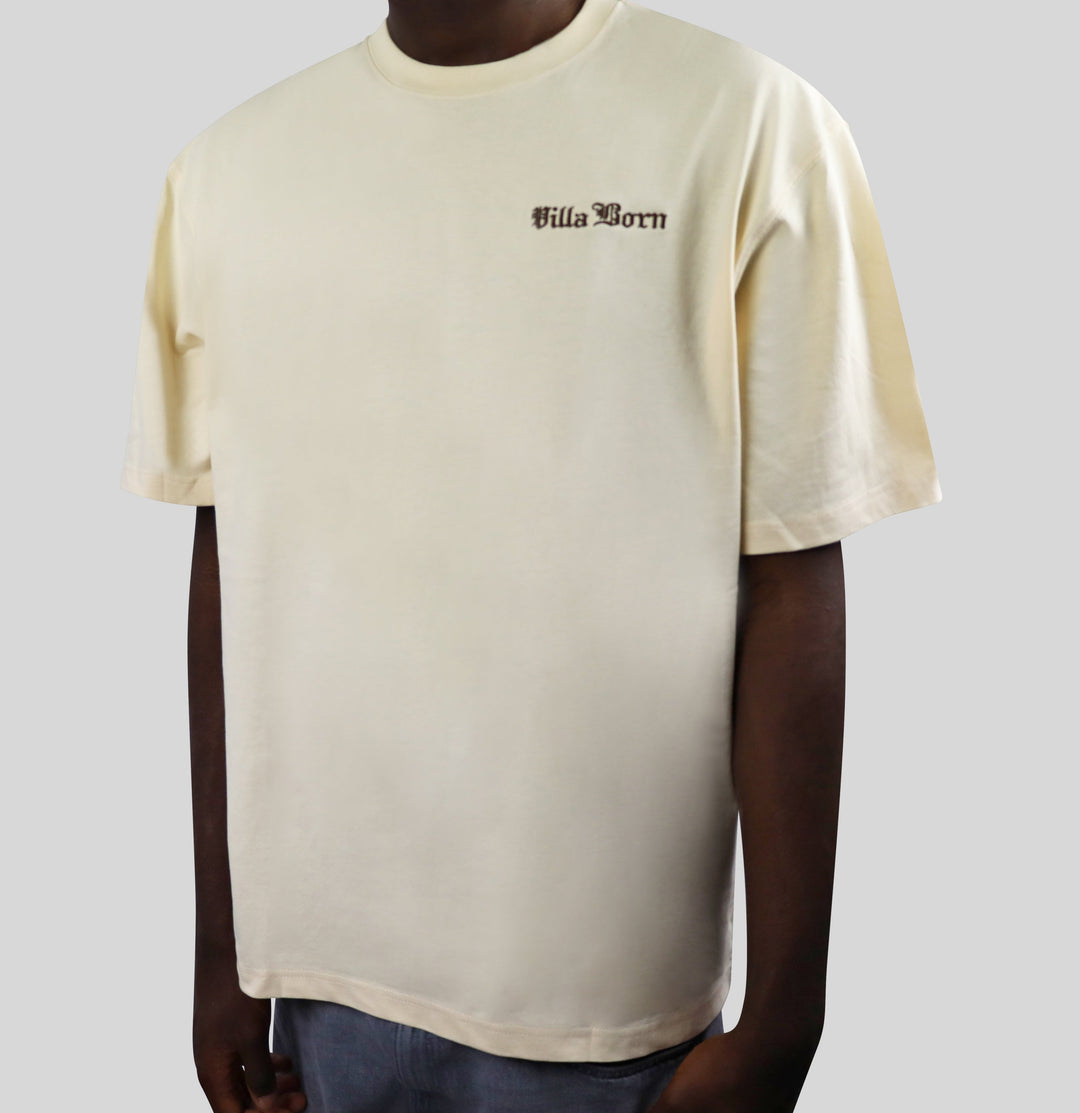 HERITAGE PALM/KEY TEE - BIEGE/ CHOCO BROWN