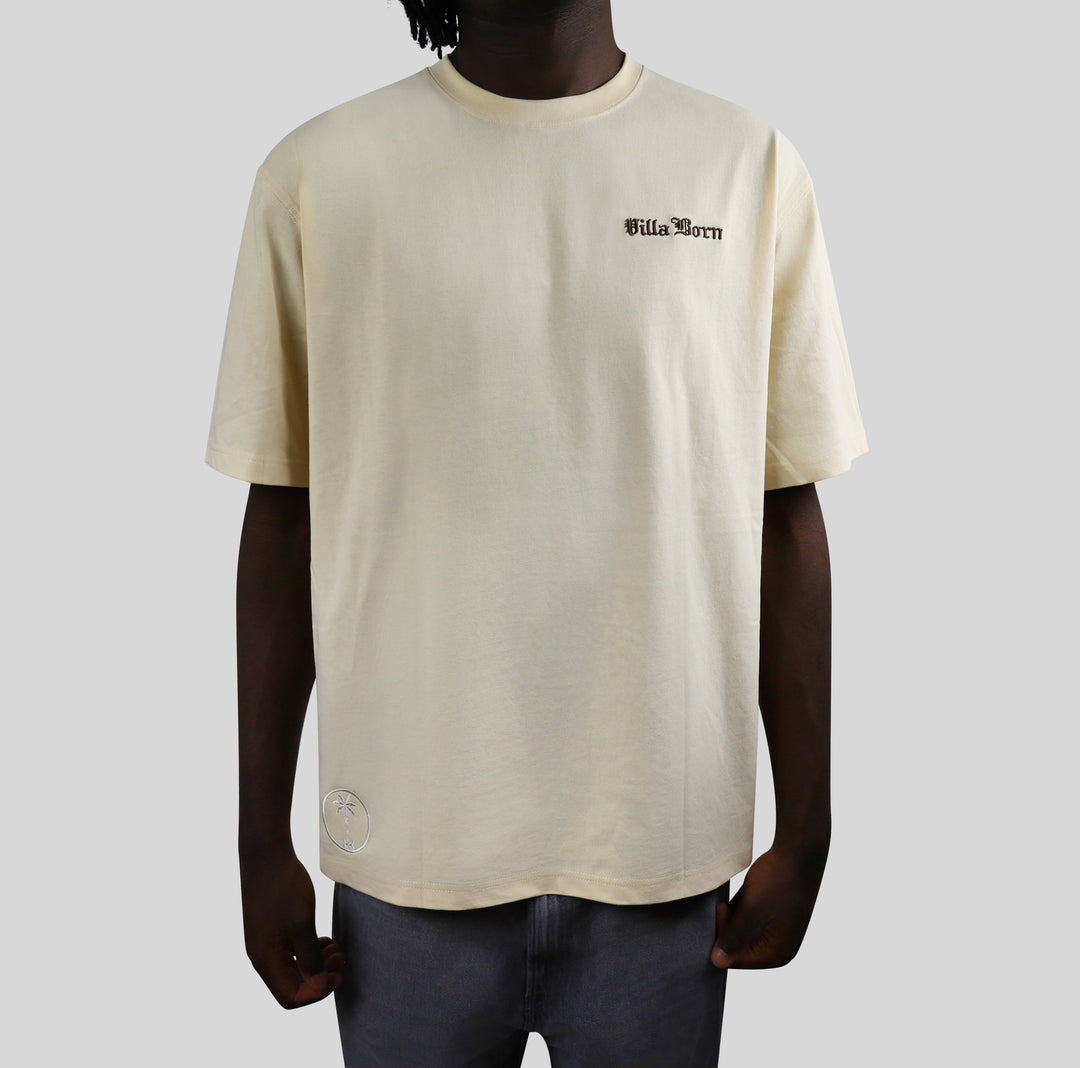 HERITAGE PALM/KEY TEE - BIEGE/ CHOCO BROWN