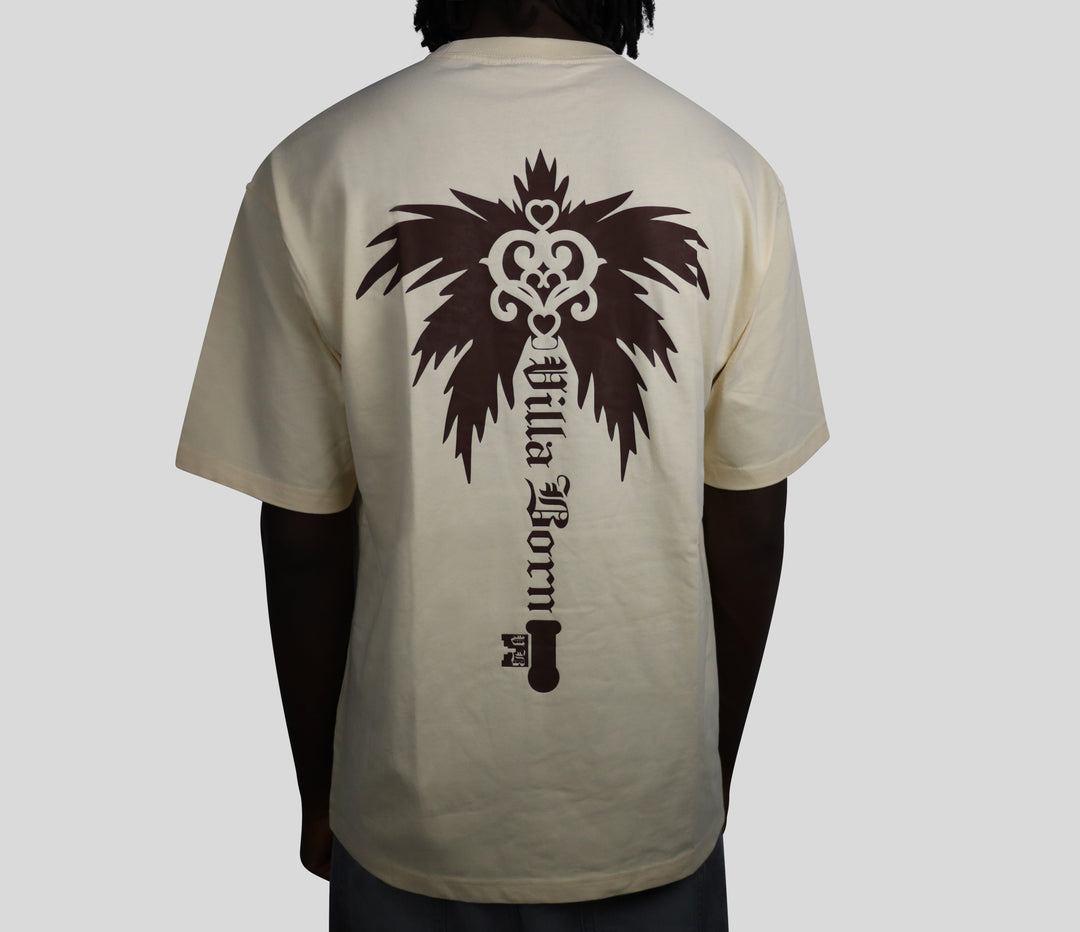 HERITAGE PALM/KEY TEE - BIEGE/ CHOCO BROWN