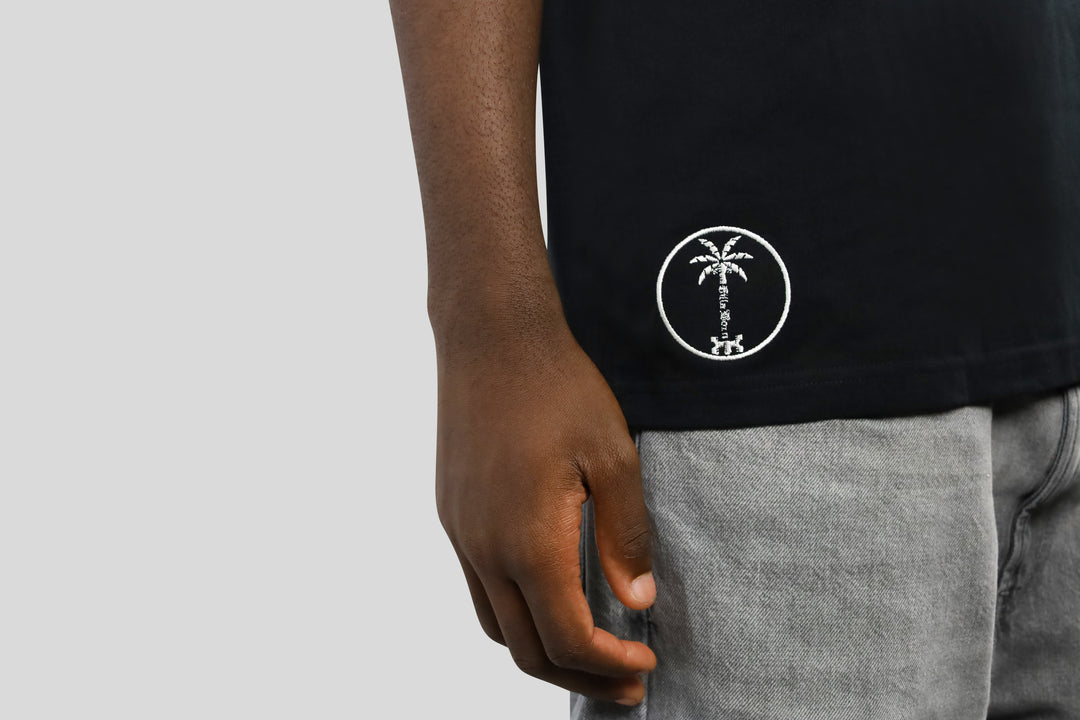HERITAGE PALM/KEY T-SHIRT - BLACK/GOLD