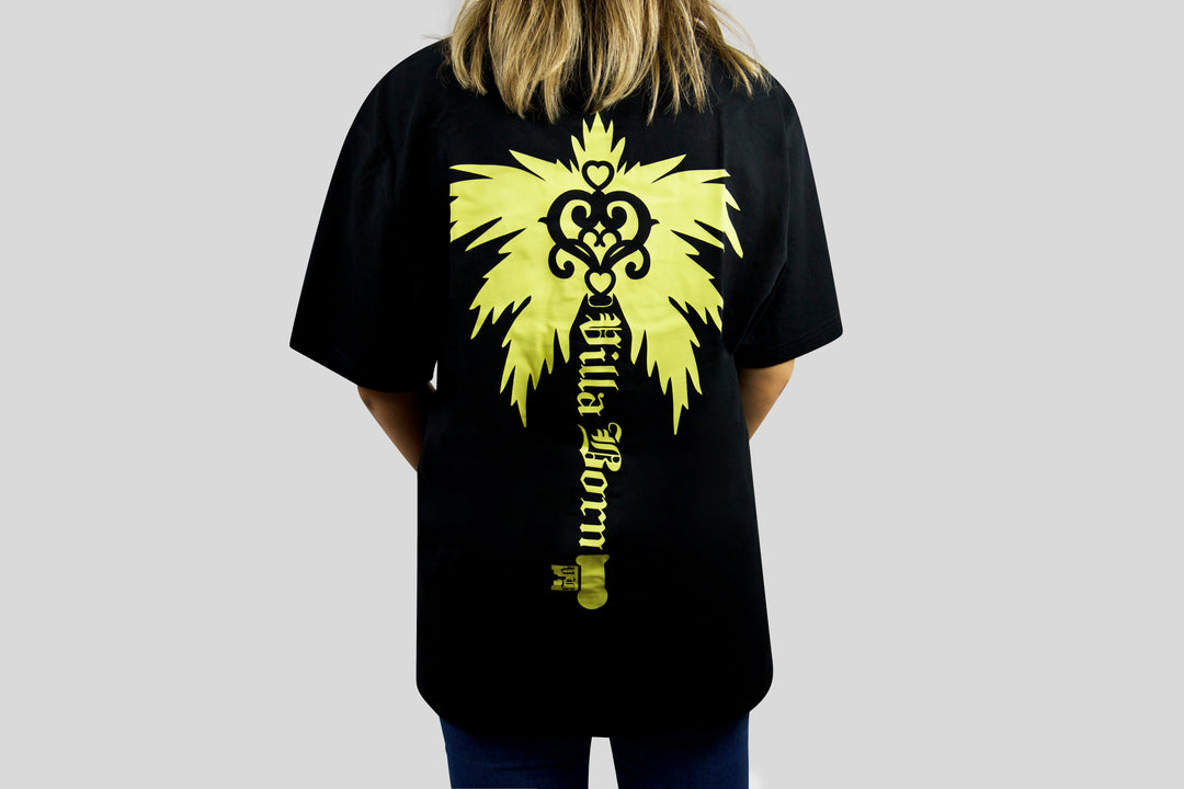 HERITAGE PALM/KEY T-SHIRT - BLACK/GOLD