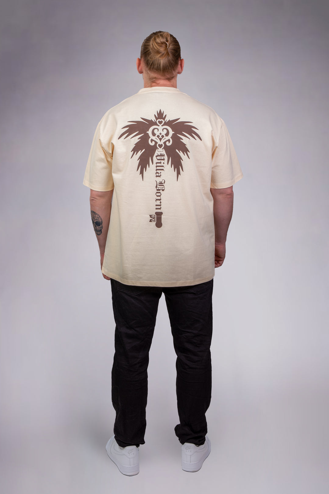 VILLA BORN WINGED KEY TEE  - BEIGE/ CHOCO BROWN